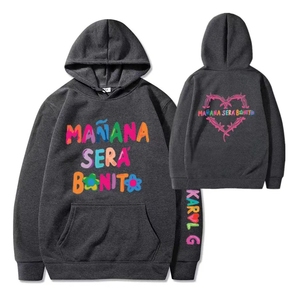 Sweat-shirts à capuche d'hiver coupe-vent écologiques personnalisés de haute qualité, avec impression sérigraphique en relief de lettres, manches classiques et finition vintage. - Product Image 1