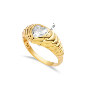 White <b>CZ</b> Stone Heart Design Elegant 925 Silver Cluster <b>Ring</b> Wholesale Sterling Fine Jewelry Women Jewellery - Product Image 5