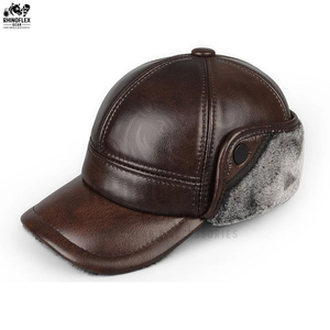 Casquettes en cuir de qualité supérieure pour hommes et femmes, taille ajustable, matière en fourrure, personnalisées pour les casquettes en cuir décontractées d'hiver - Product Image 5