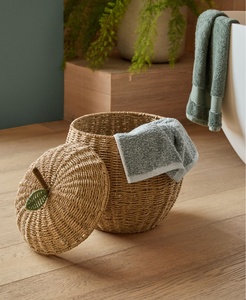 Handwoven Natural Rattan Apple Basket with Lid <b>Wicker</b> Fruit Shape Storage <b>Hamper</b> for Kids Room Decor Manufacturer Vietnam - Product Image 4