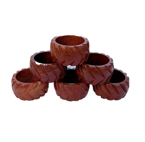 Natural Handmade Decor Wooden Bulk Wholesale Napkin Ring 6 Unique Piece for Best Dinner <b>Table</b> Decorative - Product Image 1