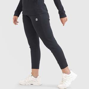 GA Signature Black Casual Joggers for Women High-Waisted Midsize XL Breathable Canvas Fabric Elastic Waist Closure Wrinkled - Product Image 3
