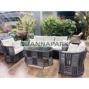 Annapark Palermo Juego de Comedor Moderno para Exteriores Marco de Mimbre y Aluminio para Patios Hoteles Jardines Etc. - Product Image 1