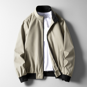 Chaqueta bomber de estilo informal para hombre, abrigo de invierno con cuello levantado y cierre de cremallera para exteriores, tela tejida, precio frontal personalizado para primavera - Product Image 2