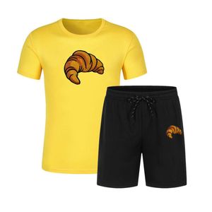 Conjunto de 2 piezas de ropa deportiva con LOGO personalizado para hombre, chándal de gimnasio, camiseta de retazos y pantalones cortos, venta al por mayor, verano 2022 - Product Image 3
