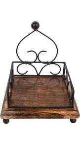 ที่ใส่กระดาษทิชชูไม้สีน้ำตาลแบบใหม่ ที่วางกระดาษเช็ดปากรูปหงส์และเป็ดคู่ ของตกแต่งสวยงาม ดีที่สุด - Product Image 2