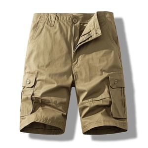 Short 3/4 coton décontracté sous le genou pour homme Pantalon cargo écologique léger à motif solide 100% coton - Product Image 1