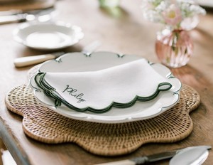 Mantel Individual de ratán festoneado hecho a mano con borde ondulado de mimbre, mantel de mesa redondo, mantel Individual de comedor elegante para cocina y hogar - Product Image 4