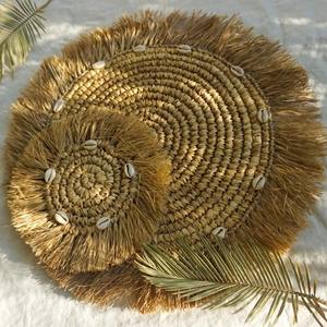 ชุดที่รองจานลายต้นปาล์ม6ชิ้นพร้อมแผ่นรองจานชายหาดบ้านชายหาดสไตล์โบฮีเมียน - Product Image 1