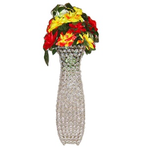 Florero con cuentas de cristal de diamante para decoración de dormitorio Diseño único Vajilla y decoración de mostrador Florero de cristal - Product Image 3