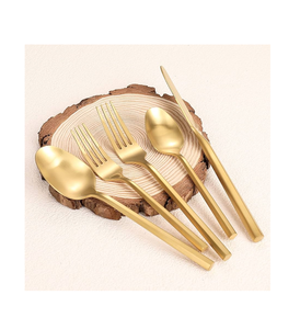 Cuillère en laiton pour mariage, lot de 24 couverts, cuillère fourchette en acier miroir, couverts en or, boîte cadeau de vaisselle, emballage - Product Image 6