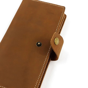 Portefeuilles pour hommes de style logo personnalisé grand sac à main mince en cuir véritable de marque à fonctions multiples en cuir de vache - Product Image 3