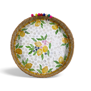 Plateau en nacre de style bohème avec un design flexible et un bord en herbe de mer pour servir les aliments, la table et la maison en provenance du Vietnam - Product Image 2