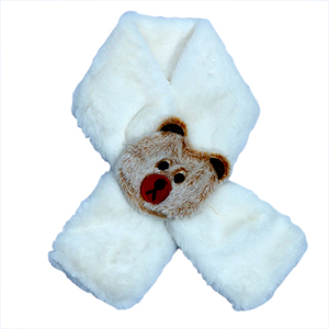 Nouvelle écharpe d'hiver personnalisée à la mode pour bébés garçons et filles ours Patch Design en peluche chaud croix bébé cache-cou - Product Image 4