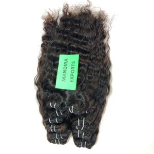 100% vendeur vierge aligné sur les cuticules non traitées Extensions de cheveux humains du Temple indien tissage ondulé faisceaux naturels de cheveux humains - Product Image 5