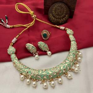 Conjunto de collar con aspecto de perla real de diseñador con pendientes y anillo para boda, fiesta de compromiso, moda para mujer - Product Image 2