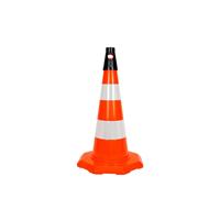 Cône de signalisation en PVC 52 cm non réfléchissant avec support de poteau, fabriqué en Turquie