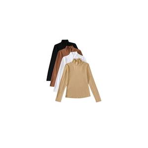 Suéter informal de invierno de Cachemira de manga larga para mujer, suéter liso de cuello alto de calidad Premium para mujer, hecho en La India - Product Image 1