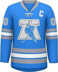 Jersey de Hockey sobre Hielo Personalizado con Sublimación Completa, 100% Poliéster, Apliques Impresos, Bordado, Ropa de Equipo Masculina, OEM - Product Image 2