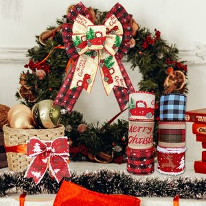 <span class=keywords><strong>Ruban</strong></span> de Noël personnalisé imprimé par le fabricant, <span class=keywords><strong>ruban</strong></span> de Noël en lin avec bordure métallique, <span class=keywords><strong>ruban</strong></span> de jute métallisé, fournisseur - Product Image 6