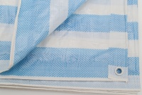 Rouleau de bâche en PE rayée bleu clair et blanc, anti-âge, flexible, en plastique, vente en gros directe d'usine pour l'exportation