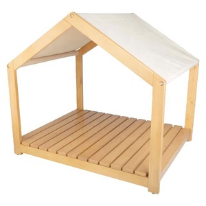 Lits pour animaux de compagnie avec cadre et coussin moelleux, lit pour chien en bois moderne pour animaux de compagnie de taille moyenne à grande, lit pour chat, fabricant indonésien de meubles pour animaux de compagnie - Product Image 2