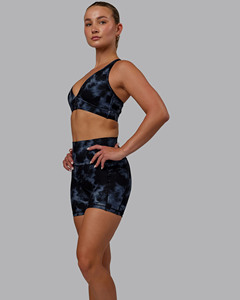 Short de soutien-gorge de sport de minuit tie-dye pour femmes de qualité supérieure respirant ensemble de 2 pièces d'entraînement de gymnastique pour la plage été motif solide - Product Image 4