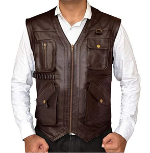 Meilleures ventes pour hommes adultes Gilet en cuir Véritable cuir Nouveau style Haute qualité Respirant Mode Gilet en cuir pour hommes Vêtements d'hiver - Product Image 5
