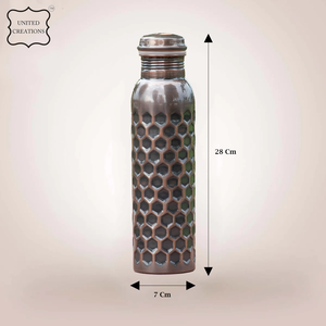 Handmade Elegant Unisex Design Black Hammered Copper <b>Water</b> Bottle New Trendy Ayurvedic Direct Drinking <b>Thermal</b> Features - Product Image 3
