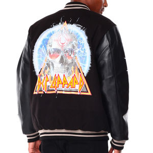 เสื้อแจ็กเก็ตบอมเบอร์ปักโลโก้ออกแบบได้ตามต้องการสำหรับผู้ชายฤดูหนาวมีปกหนังคอตั้งและลายผ้าปะติดมหาวิทยาลัย - Product Image 5