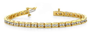 Pulsera de tenis de diamantes cultivados en laboratorio estilo Vintage 2.77Ct, Oro Sólido de 14 quilates con perla, pulsera de tenis de moda para mujer, brazalete de regalo - Product Image 4