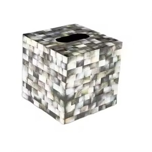 Boîte à mouchoirs en nacre rectangulaire blanche de qualité supérieure Porte-serviettes décoratif de table élégant pour hôtel et mariage - Product Image 4