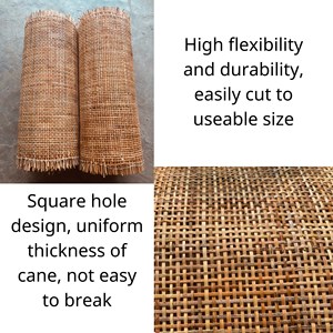 Malla de Mimbre de Tejido Liso Extra Denso, Lámina de Mimbre Cerrada, Ligera y Resistente, Rollo de Mimbre para Decoración de Muebles - Product Image 6
