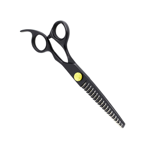 Top. Ciseaux amincissants de coupe de cheveux enduits de couleur noire de qualité ciseaux amincissants en acier inoxydable avec repose-doigt fixe - Product Image 3