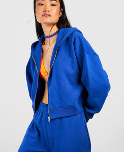 Sweat à capuche personnalisé OEM Streetwear pull en polaire de sport de haute qualité 100% coton surdimensionné décontracté solide tricoté sweats à capuche pour femme - Product Image 6