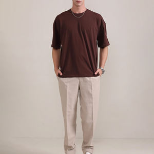 Streetwear, Oversized, Plus Size, Heavy Weight, Ringer Men T Shirts Heavyweight Plain Oversized Mock <b>Neck</b> <b>Tshirt</b> for Men - Product Image 3