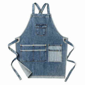 Tablier de salon en denim de haute qualité Tabliers de barbier avec logo personnalisé - Product Image 1