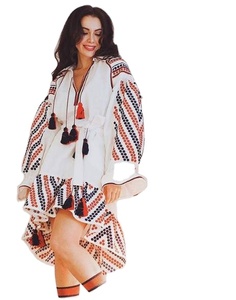 2025 nouveautés robes décontractées femmes élégant Designer mode brodé à manches longues larges mode fête porter robe ukrainienne - Product Image 1