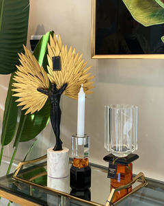 Escultura de ciervo de aluminio decorada de lujo Juego de 2 piezas de escultura con base para la venta - Product Image 4