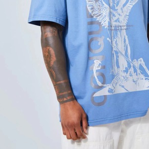 Camisetas de algodón 100% de peso pesado de alta calidad, camiseta lisa bordada con estampado de gran tamaño, camiseta personalizada de talla grande para hombre - Product Image 2