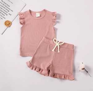 Adorable Vestido de punto deportivo de verano azul claro para niñas con mangas con volantes y estampado de gato y luna de dibujos animados hecho de tela tejida de algodón - Product Image 4