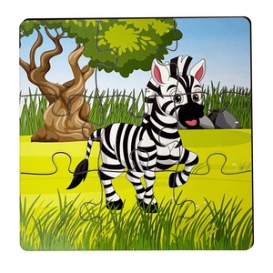 Vente en gros OEM ODM 4 jeux de puzzles en bois pour animaux éducatifs Casse-tête populaires Casse-tête Prix bon marché direct d'usine - Product Image 3