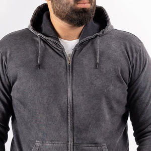 Invierno secado rápido transpirable ligero 100% algodón logotipo personalizado cremallera Streetwear Sudadera con capucha - Product Image 6