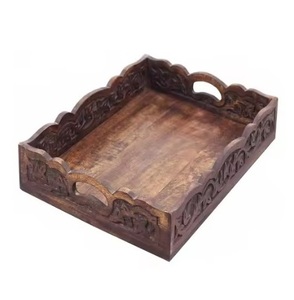 Bandeja de servicio de madera natural perfecta para servir, servicio de habitación de hotel y uso en cafeterías - Product Image 2