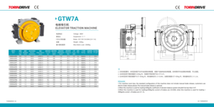 Moteur sans engrenage Torin GTW9S, moteur sans engrenage pour ascenseur, petit moteur de <span class=keywords><strong>traction</strong></span> pour ascenseur - Product Image 2