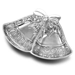 Hot Selling Luxury Modern Aluminum Leaf-Shaped Serving Tray Dual Section Metal Platter for Snacks Appetizers <b>Sliding</b> Divided - Product Image 2