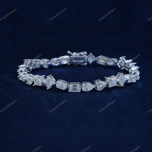 Bracelet de tennis en argent sterling Moissanite VVS1 D Plaqué or Griffe à bulles glacées Réglage élégant Design Hip Hop classique - Product Image 2