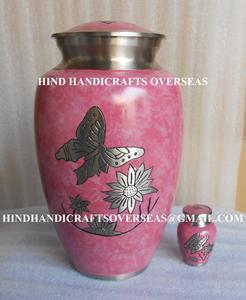 Meilleure vente d'urne à cendres de crémation pour adulte en métal fait à la main classique avec impression de fleurs pour cendres humaines - Product Image 6