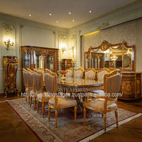 Ensemble de table à manger traditionnelle en teck massif de luxe, hautement artisanale, 12 places, exportations DST, chaises de salle à manger durables assemblées pour villa