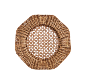Assiette de chargeur en rotin naturel 100% avec ensemble d'assiettes décoratives de couleur naturelle pour le dîner de table servant une assiette de chargeur en rotin - Product Image 3